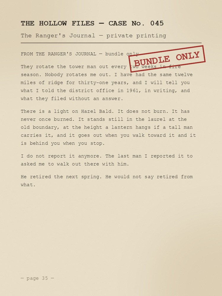 Ranger's Journal sample page